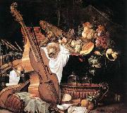 Cornelis de Heem Vanitas Still-Life with Musical Instruments after 1661 oil painting